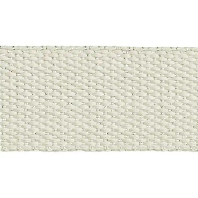 Kracherpreis Polyestergurtband écru lurex silber 30 mm