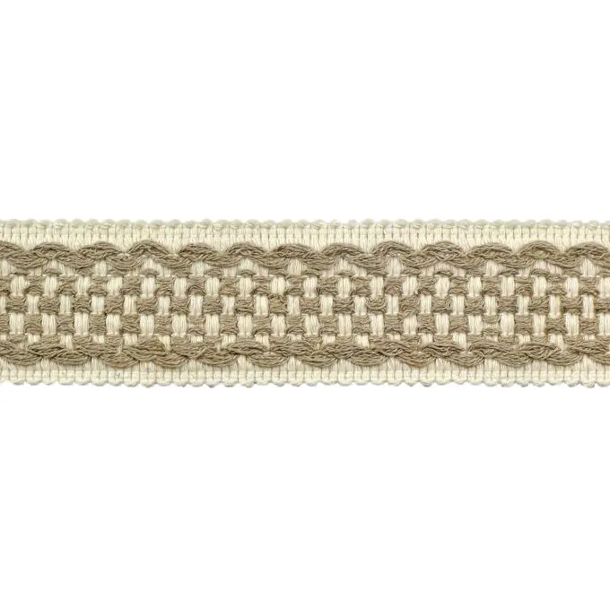 Weltweiter Versand Borte natur zweifarbig, 40 mm, Ecru