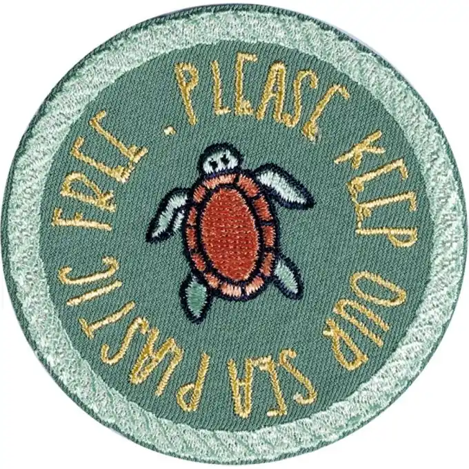 Kostenloser Rückversand Schildkröten Applikation grün