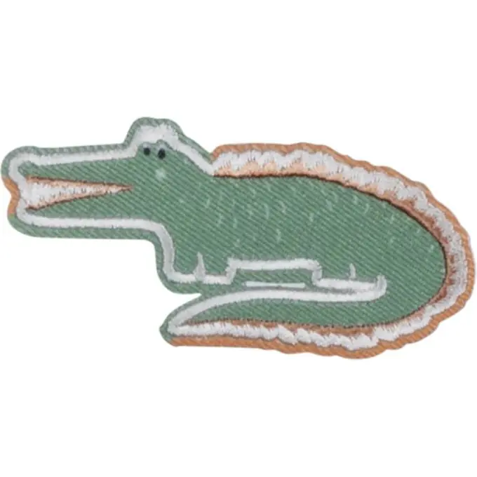 Neuheit Applikation Krokodil Khaki