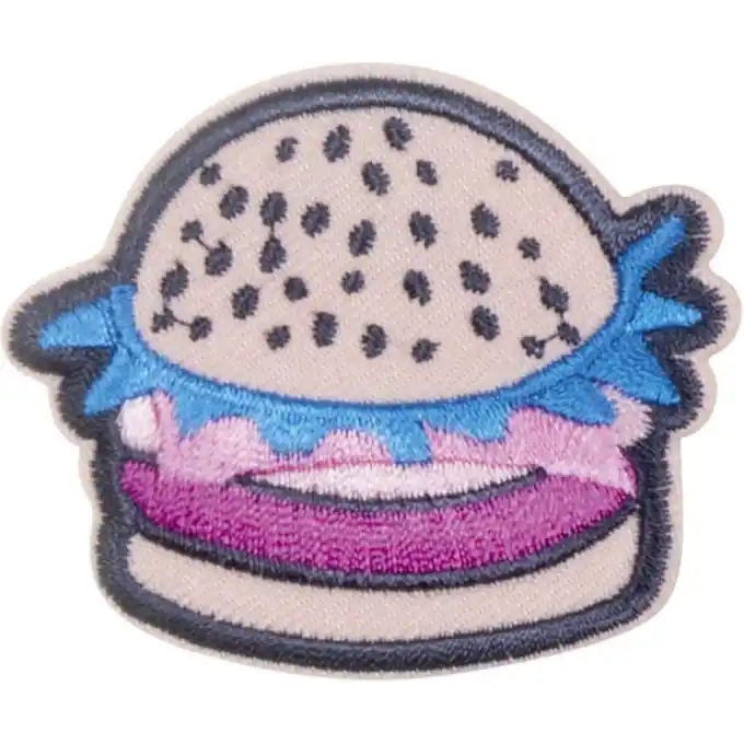 Applikation Burger rosa blau Super-Preis