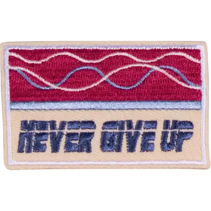 Schneller Versand Applikation Never give up rosa rot