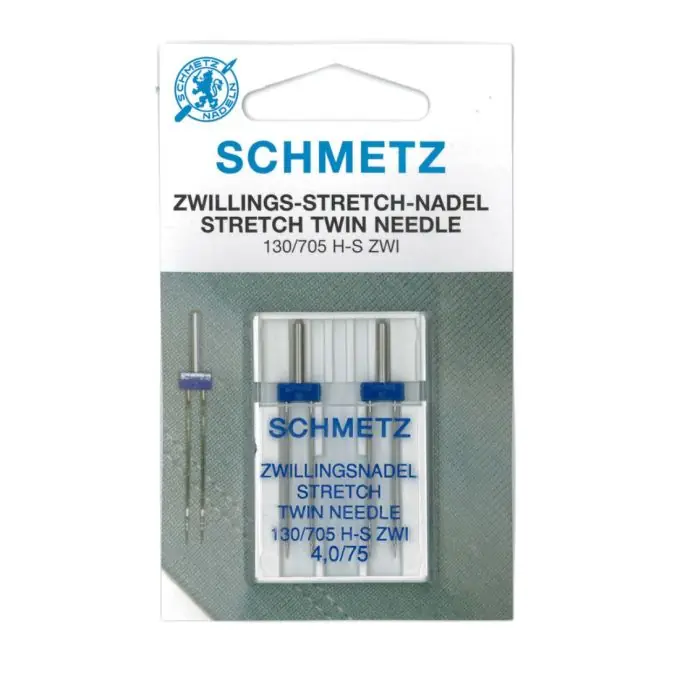Echt Schmetz Doppelnadeln Stretch 75-4mm Grau