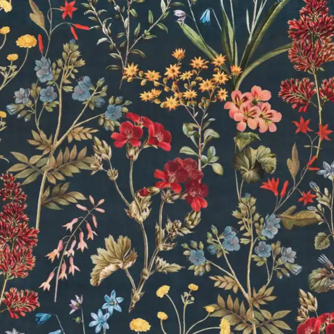 Expressversand Samtstoff Blumen Anthrazit