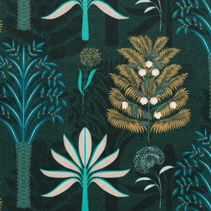 Angebot Samtstoff asiatischer Garten Grün