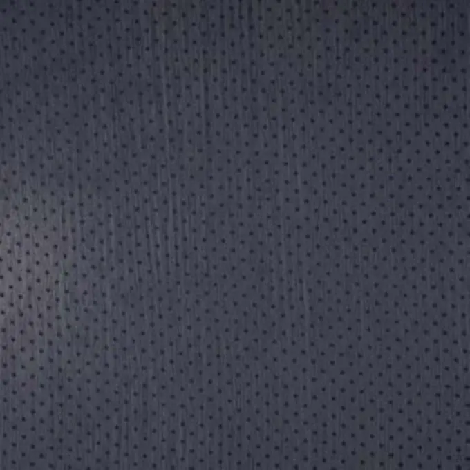 Stoff aus bedrucktem marineblauem Polyester-Voile mit Punkten Nur Für Kurze Zeit