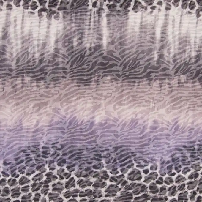 Markenware Voile-Stoff Polyviskose Animalprint Violett