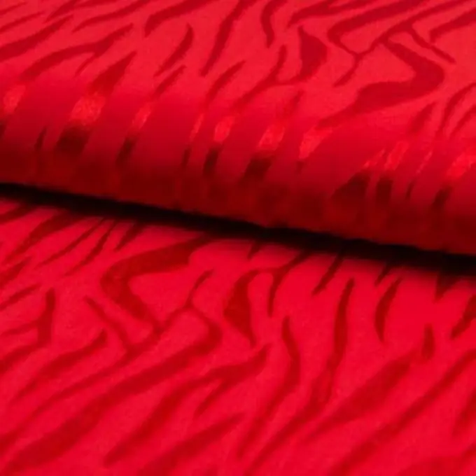 Neuheit Jacquard Viskose Zebra glänzend rot