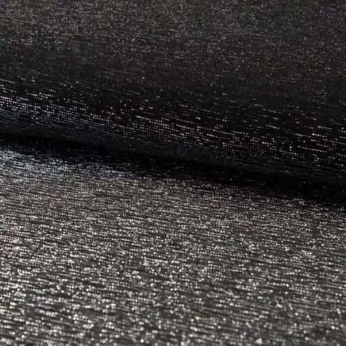 Kostenloser Rückversand Glanzpolyester-Voile-Stoff in Schwarz