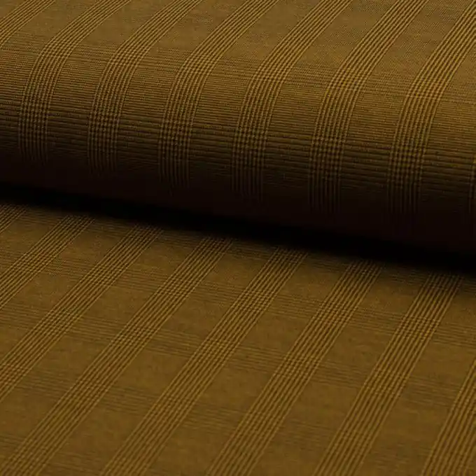 Stoff mit Hahnentrittmuster in Senfgelb aus Bengaline-Stoff Top-Preis