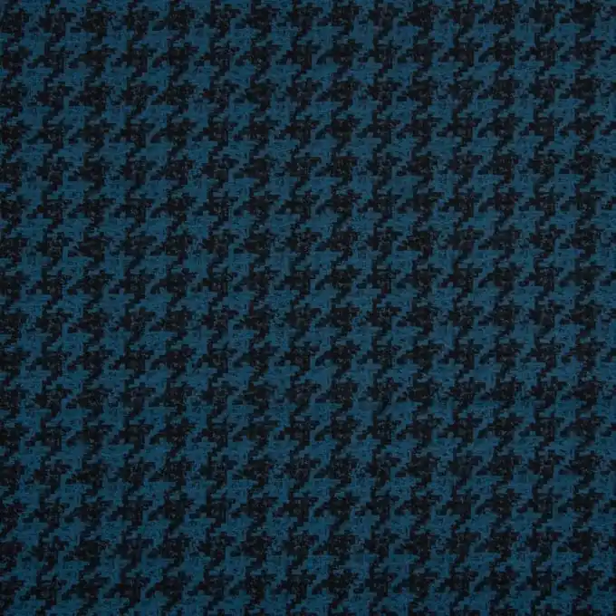 Bengaline Hahnentrittmuster Petrolblau/Schwarz Saisonangebot