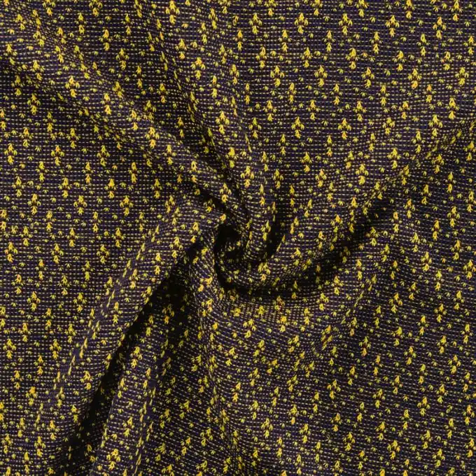 Mega-Angebot Strickstoff Marineblau Linien Senfgelb