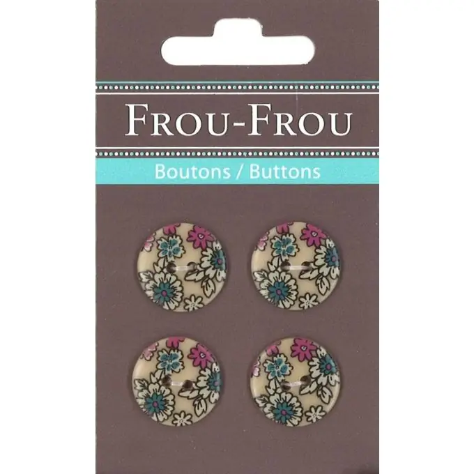 Original 4er Set Knöpfe Blumen 18mm blassroange rosa