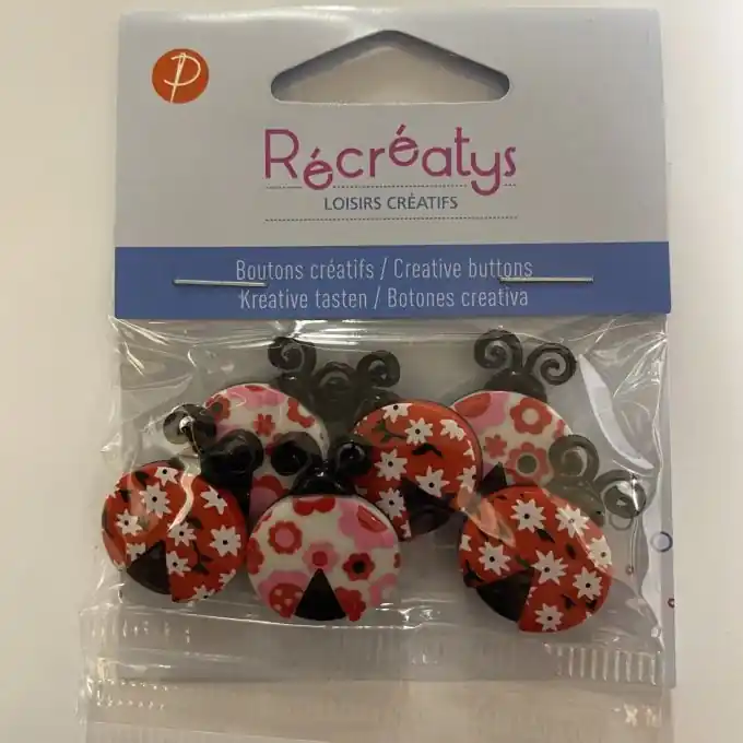 Paket mit kleinen Blumenkäfer-Fantasieknöpfen Beliebt