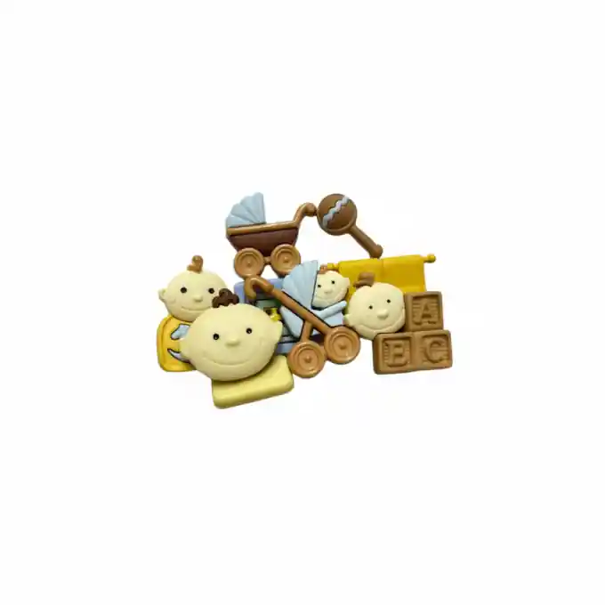 Beutel mit fantasievollen Knöpfen im Baby-Jungen-Thema Echt