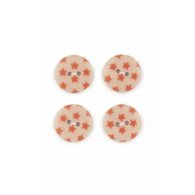 Neu Set mit 4 Sternenknöpfen in Lachs 18 mm