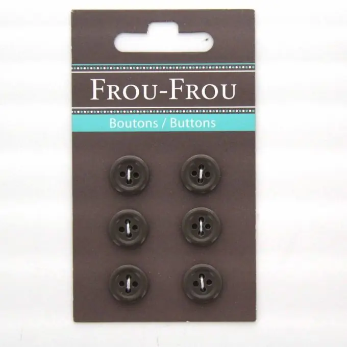 6-Knopf-Set, einfarbig, 12 mm, dunkelbraun Neuheit