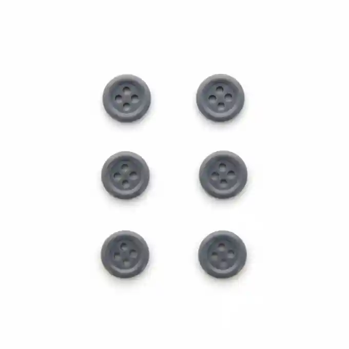 Letzte Chance 6-Knopf-Set, einfarbig, 12 mm, grau/orange