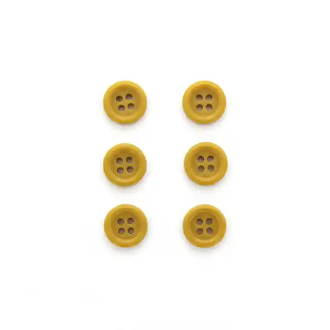 Sechs einfarbige 12-mm-goldene Knöpfe-Set Original