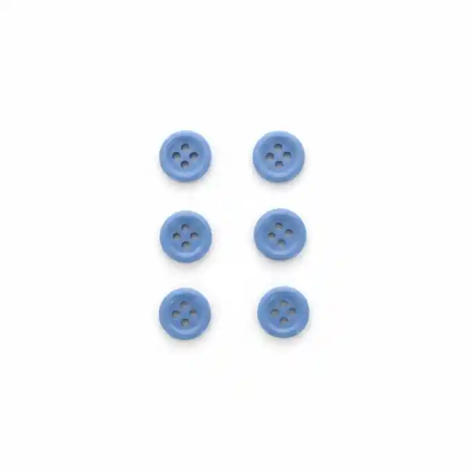 6-Knopf-Set, einfarbig, 12 mm, intensives Himmelblau Kostenfreie Lieferung