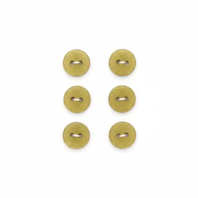 Begrenztes Angebot 6-Knopf-Set mit 2 Löchern, 12 mm, goldfarben