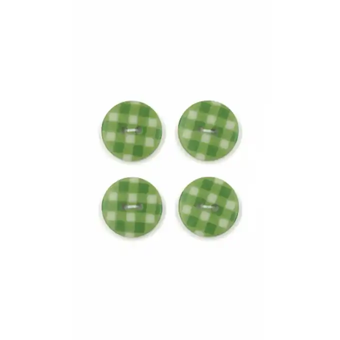 Sale Set mit 4 Knöpfen in Vichy-Grün Apfel 18 mm