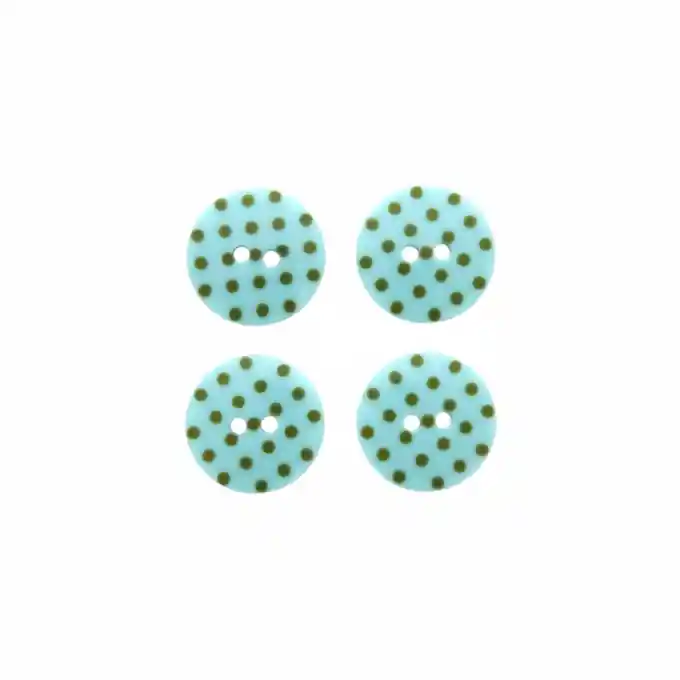 Bestpreis Vier-Knopf-Set in Türkis mit 2 Löchern und einem Durchmesser von 14 mm in Blau-Türkis