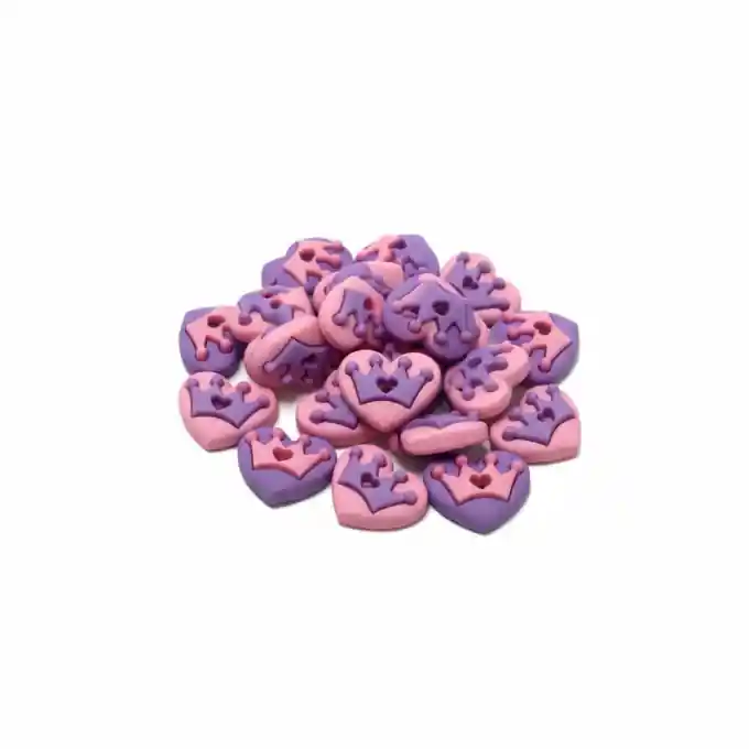 Knöpfe Herzen Kronen rosa violett Top-Seller