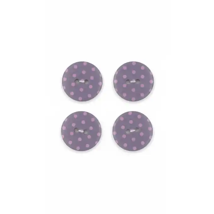 Vier-Knopf-Set mit lila Punkten und rosa Punkten, 18 mm Günstig