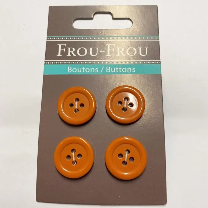Vier orangefarbene einfarbige 18-mm Knöpfe Sonderangebot