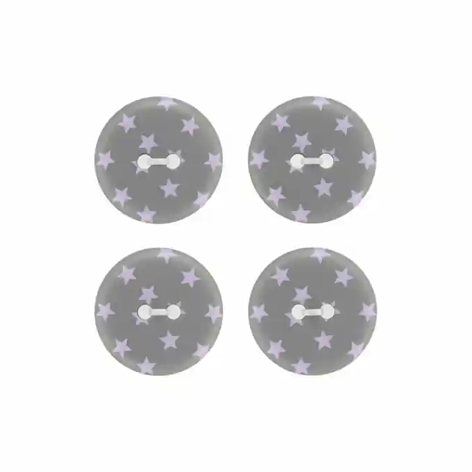 4er Set Knöpfe Sterngrau-Lila-Set 18 mm Ausverkauf