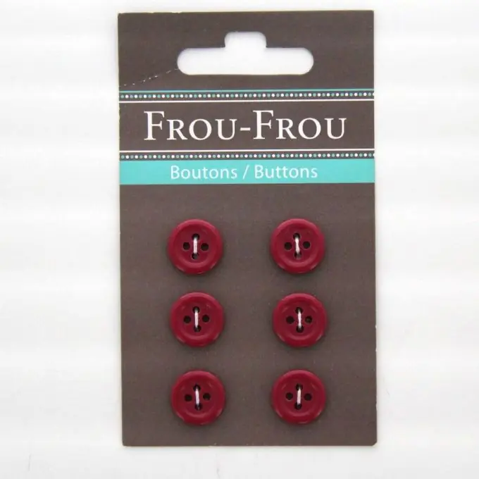 6-Knopf-Set, einfarbig, 12 mm, Bordeaux Handgefertigt