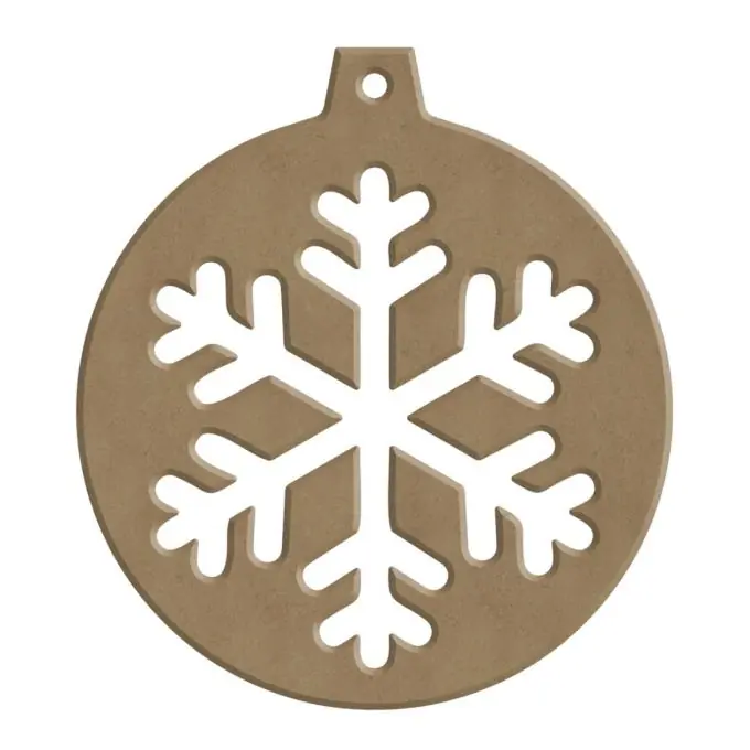 Im Trend Holzdekoration Weihnachten 10cm zum Aufhängen Kugel Schneeflocke