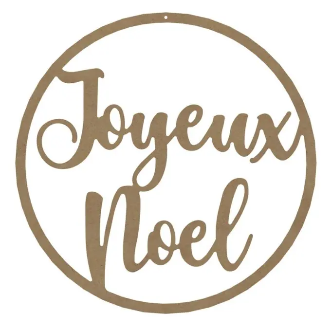 Holzdekoration für Weihnachten zum Aufhängen, rund, Frohe Weihnachten, 38cm Saisonangebot