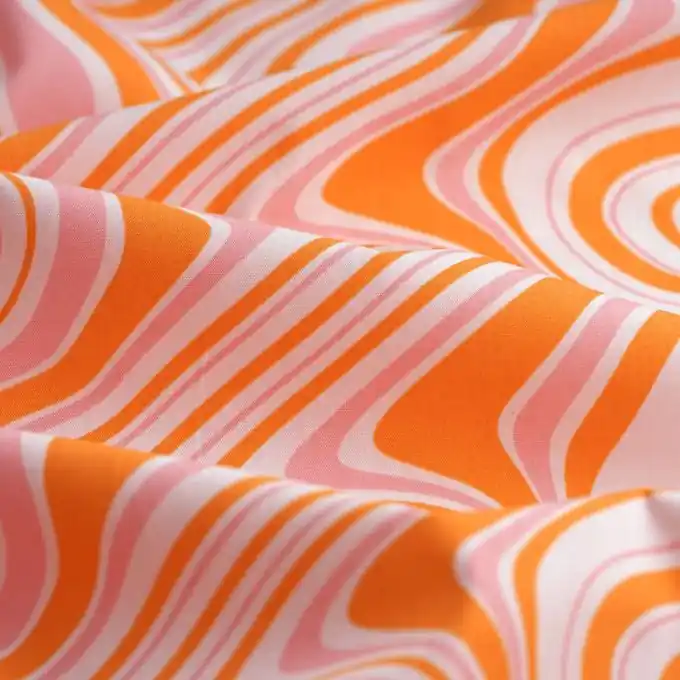 Preis Gesenkt Popeline Baumwolle Wellen Rosa