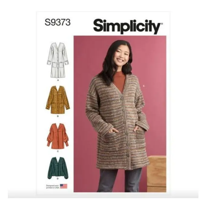 Schnittmuster Simplicity 9373 – Cardigan 32 bis 54 (FR) Exklusiv