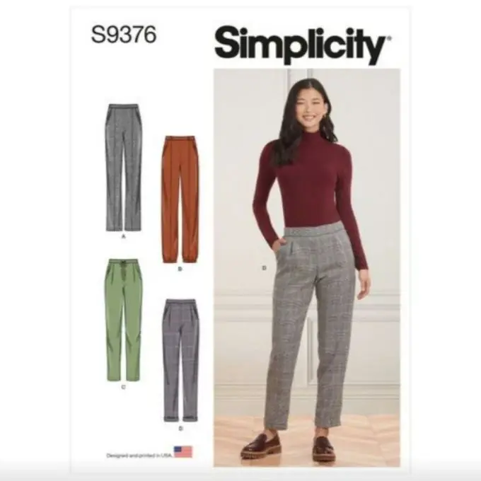 Jetzt Bestellen Simplicity Schnittmuster für Damen-Hosen mit Faltenvariationen (Anfänger, Größe 44-52)