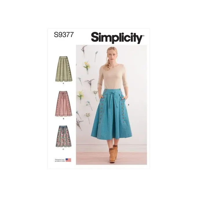 Ausgestellte Röcke mit Knopfverschlüssen und Taschen – Simplicity Großhandel