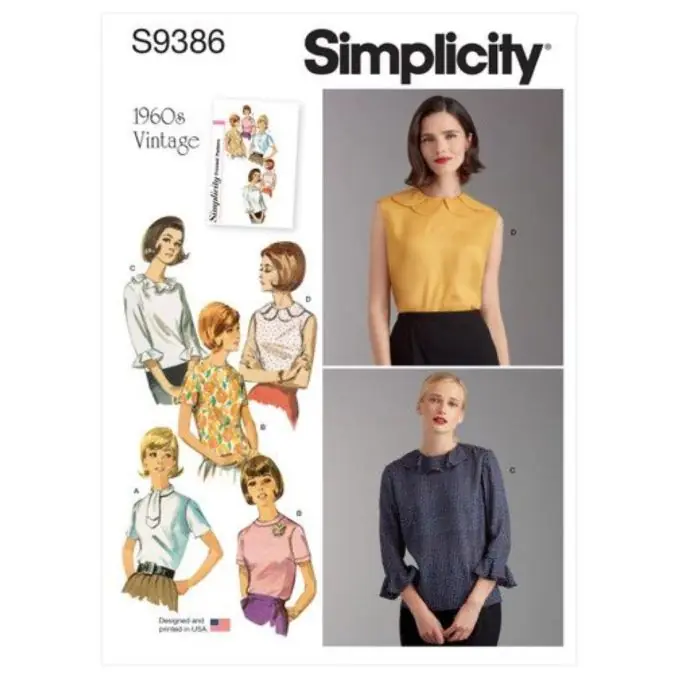 Top-Angebot Simplicity – Hochgeschlossene Rundhalsblusen mit Vintage-Look