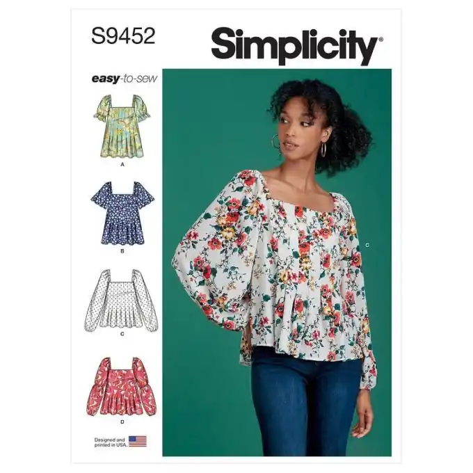 Schnittmuster Simplicity 9452 – Damenoberteil 44 bis 52 (FR) Preiswert