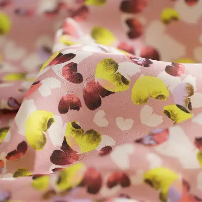 Neuheit Satin Polyester recycelt Schmetterlinge bunt rosa