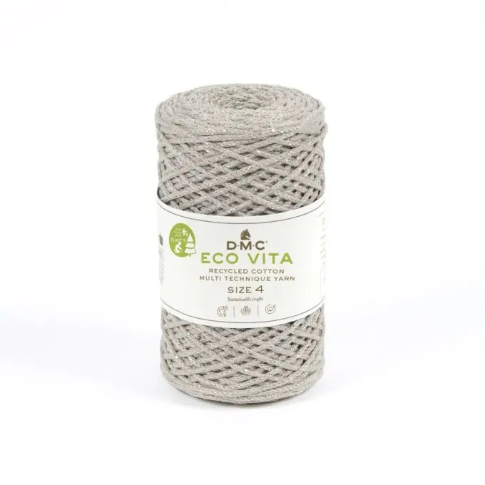 Recyceltes Baumwollgarn Nova Vita – 4 mm, metallisches Silber Jetzt Bestellen