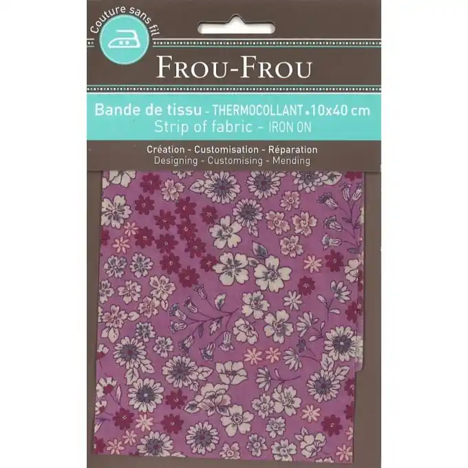 Jetzt Zugreifen Stoffstreifen 10 x 40 cm mit floralem Muster in Rosa zum Aufbügeln