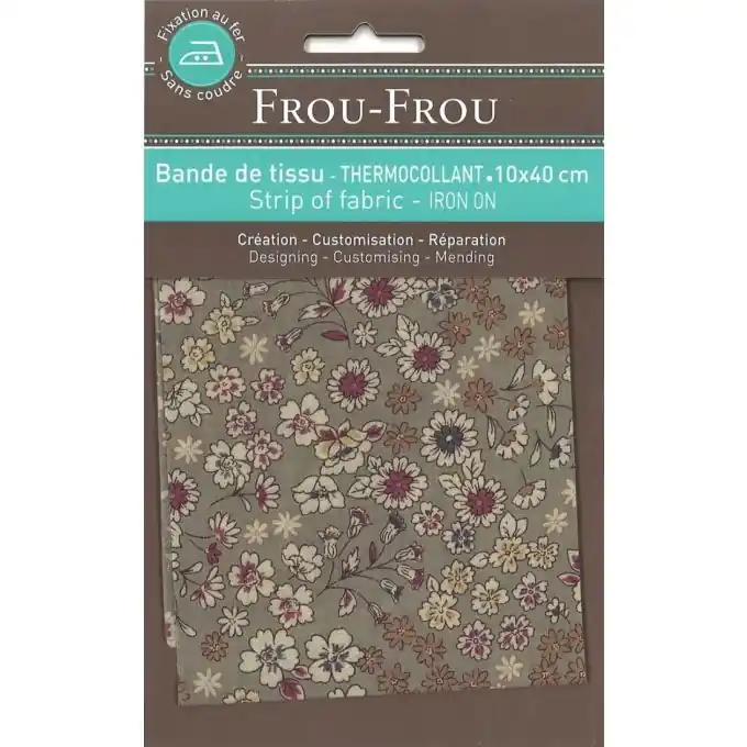 Stoffstreifen Blumenmuster grau 10 x 40 cm Mega-Angebot