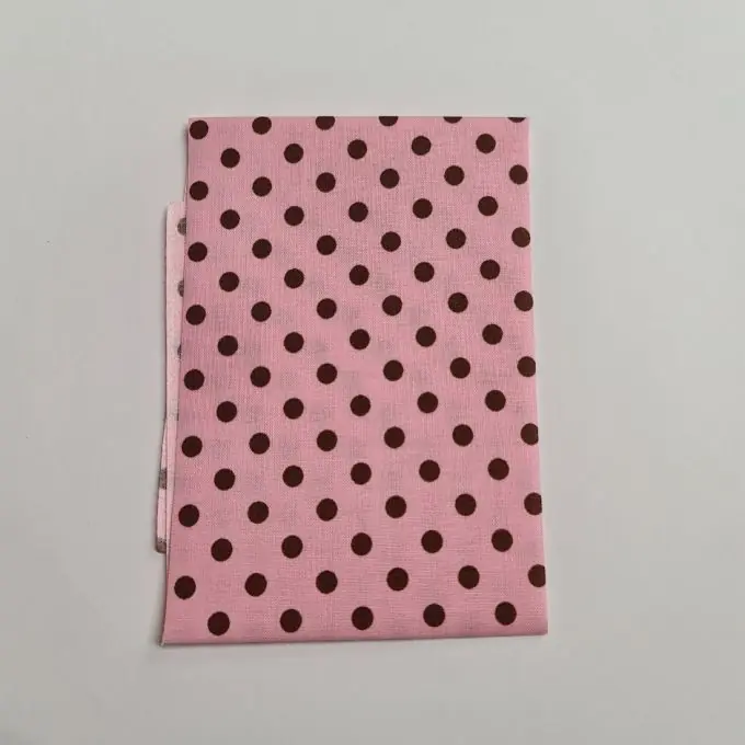 Stoffstreifen 10 x 40cm zum Aufbügeln, rosa mit braunen Punkten Kostenloser Versand