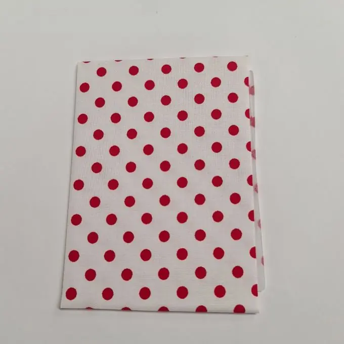 Handgefertigt Stoffstreifen 10 x 40cm Weiss Punkte rot