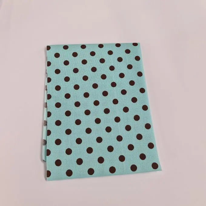 Preiswert Stoffstreifen 10 x 40cm zum Aufbügeln, blau mit braunen Punkten