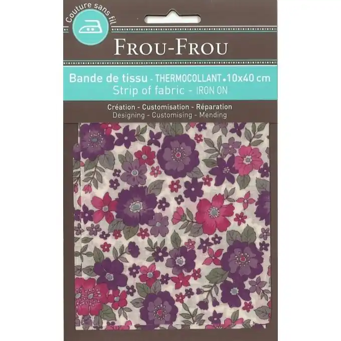 Gleich Bestellen Bügelband 10x40cm Blumenmuster Violett Blüten