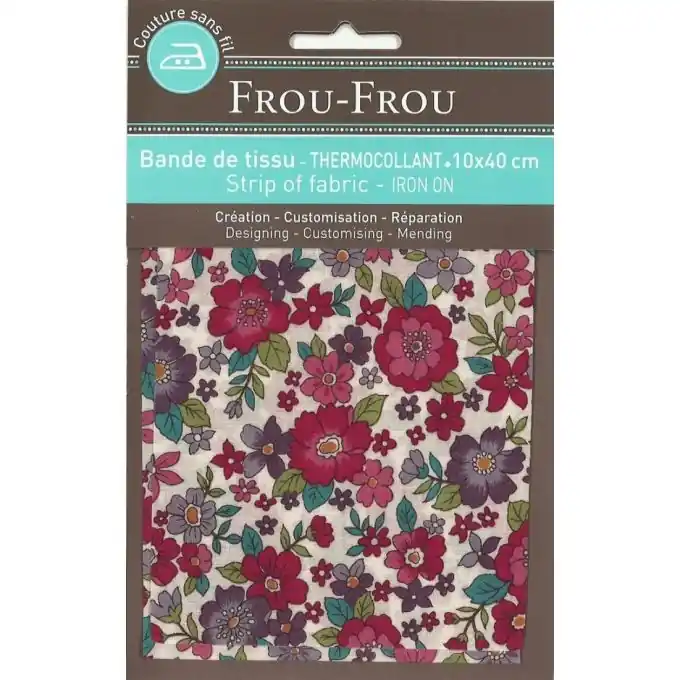 Bestseller Stoffstreifen zum Aufbügeln mit blumigem bordeauxfarbenem Muster