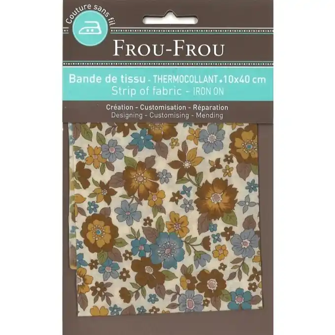 Stoffstreifen zum Aufbügeln senfgelb Blumen Neu